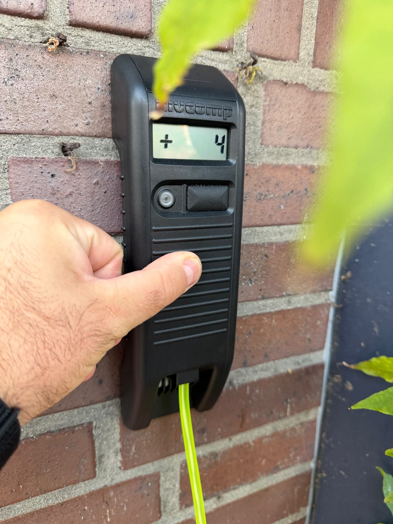 Close-up van de gemeten waarde tijdens de inspectie